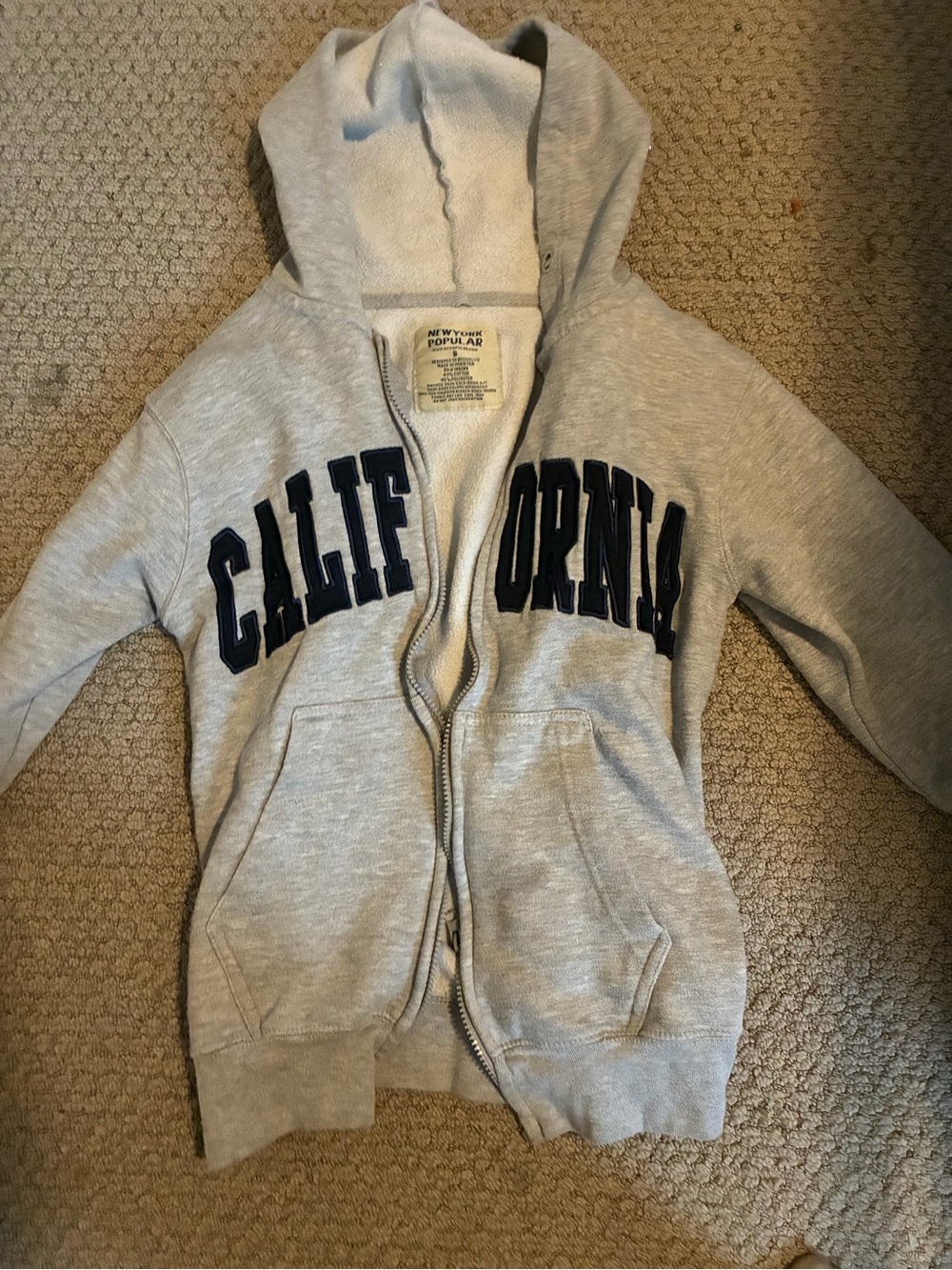 Light Gray 'California' Zip Hooded Sweatshirt - Women's